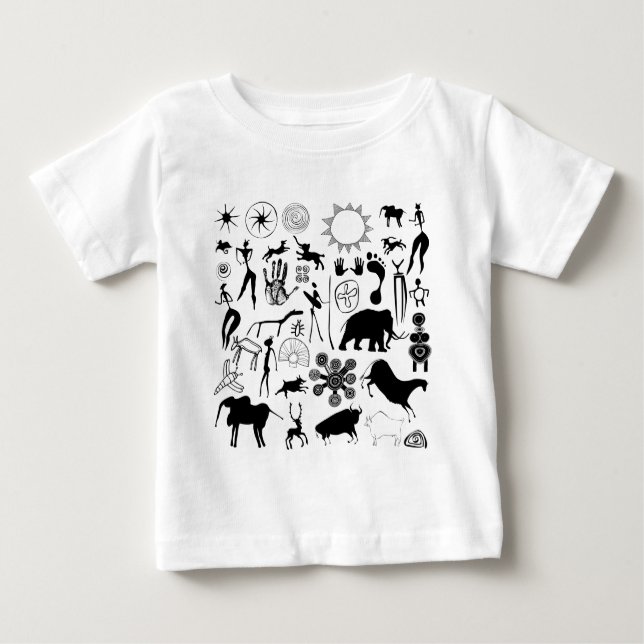 Cave paintings - primeval art baby T-Shirt (Front)
