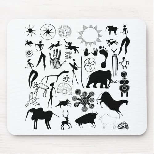 Cave paintings _ primeval art mouse pad