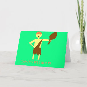 "Cave People Rock!" Thank You Card