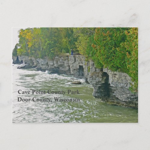 CAVE POINT COUNTY PARK  BEAUTIFUL DOOR COUNTY POSTCARD
