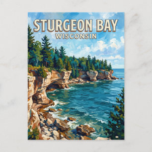 Cave Point County Park Sturgeon Bay Wisconsin Postcard