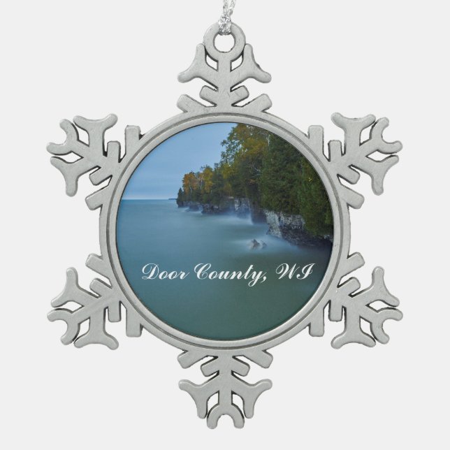 Cave Point Park, Door County, Snowflake Ornament (Front)