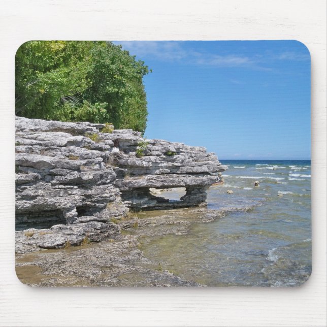 Cave Point Park Shoreline Mouse Pad (Front)