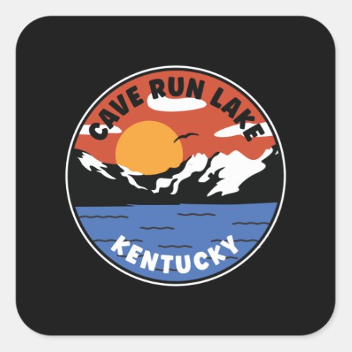 Cave Run Lake Kentucky Sunset Square Sticker