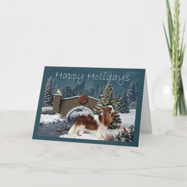 Cavelier King Charles Spaniel Christmas Card Eveni (Front)