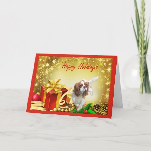 Cavelier King Charles Spaniel Christmas Gift Greet Holiday Card