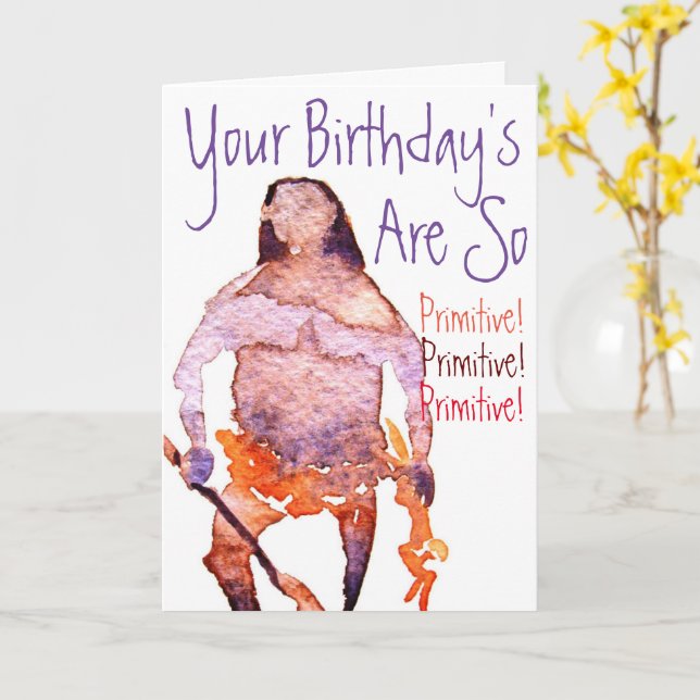 Caveman Card (Yellow Flower)