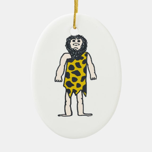 Caveman Ceramic Ornament (Front)