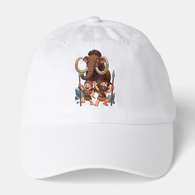 Caveman Dad and Son Mammoth Hunt Hat (Front)