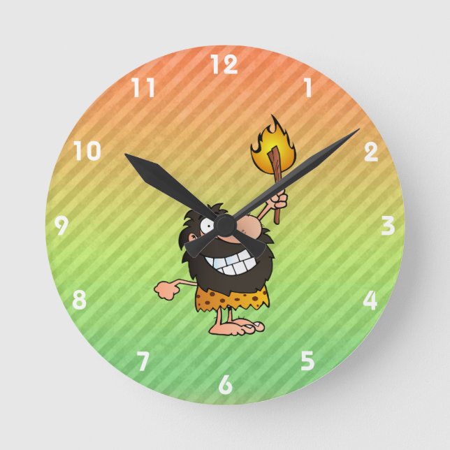 Caveman Design Round Clock (Front)