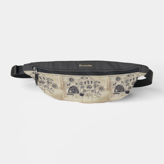 Caveman Drawings Ancient Tribal Travel Personal Fanny Pack (Front)