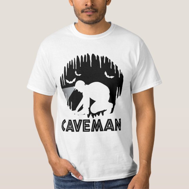 Caveman - Funny Spelunking T-Shirt (Front)