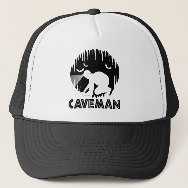 Caveman - Funny Spelunking Trucker Hat (Front)
