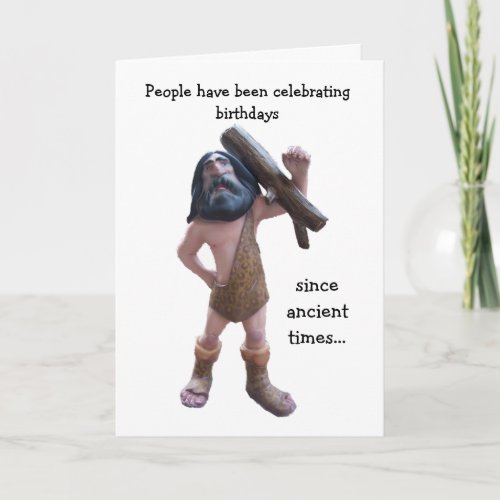 Caveman Humorous Personalised 50th Birthday Card