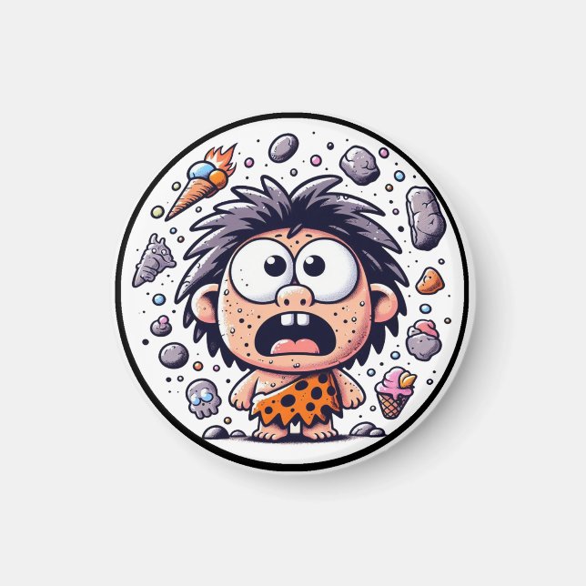 "Caveman Ice Cream Chaos" Magnet (Front)
