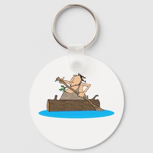 Caveman In A Canoe Keychain