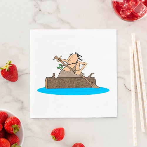 Caveman In A Canoe Napkins