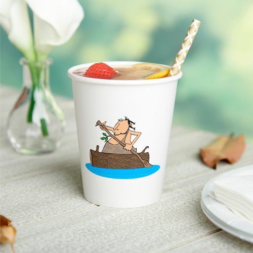 Caveman In A Canoe Paper Cups