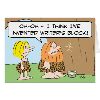 caveman invented writers block cards