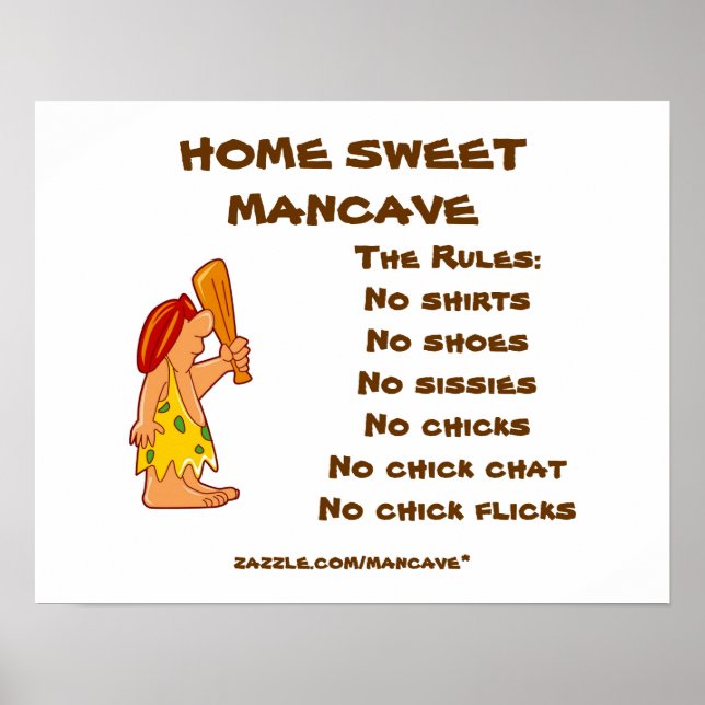 Caveman Mancave Rules2 Poster (Front)