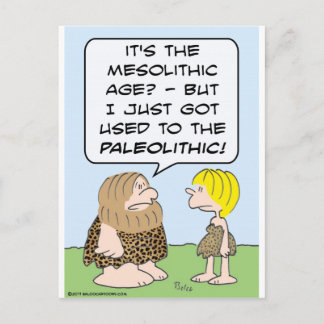 caveman mesolithic paleolithic postcard