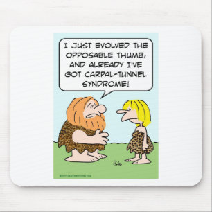 caveman opposable thumb carpal-tunnel syndrome mouse pad