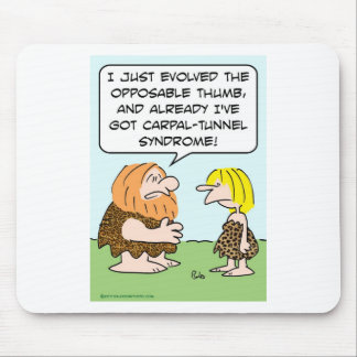 caveman opposable thumb carpal-tunnel syndrome mouse pad