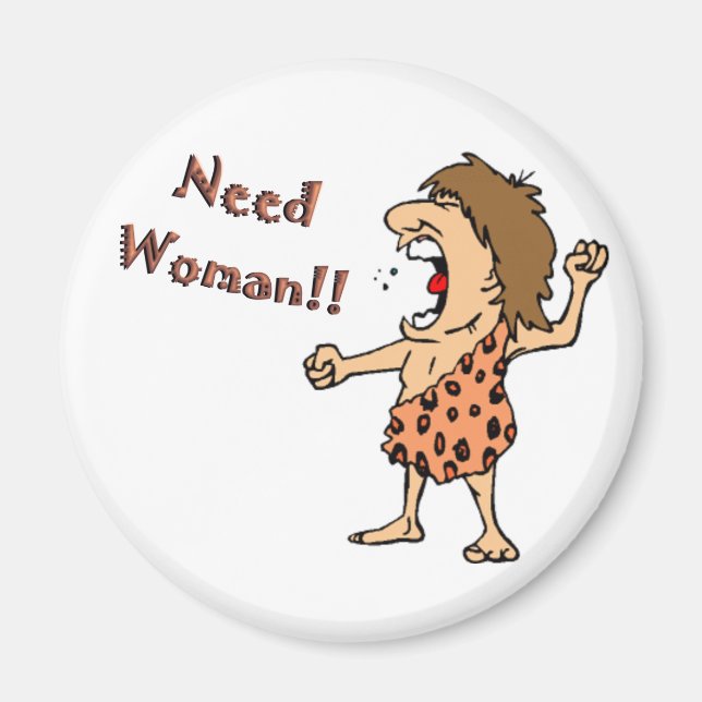 Caveman Round Magnet (Front)