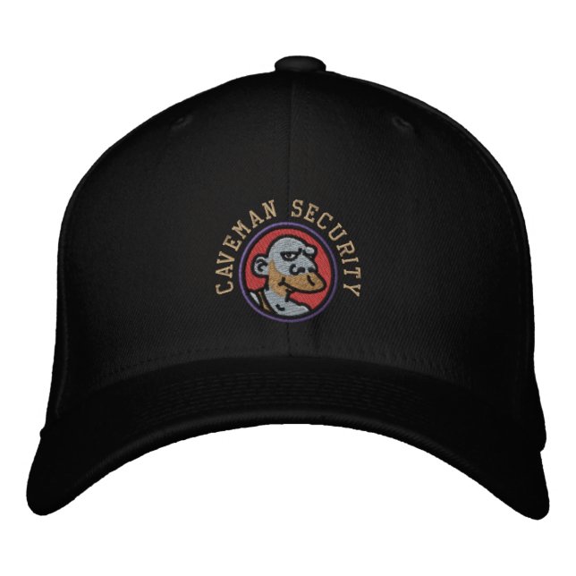 CAVEMAN SECURITY EMBROIDERED BASEBALL HAT (Front)