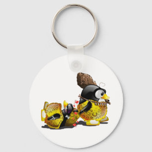 Caveman Tux in Love Keychain