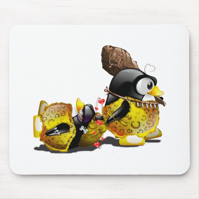 Caveman Tux in Love Mouse Pad (Front)
