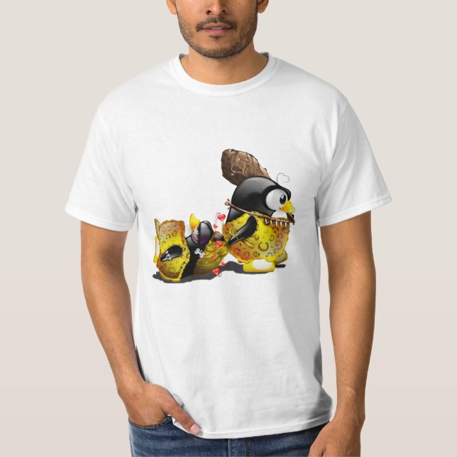 Caveman Tux in Love T-Shirt (Front)