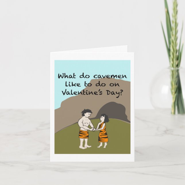Caveman Valentine Holiday Card (Front)