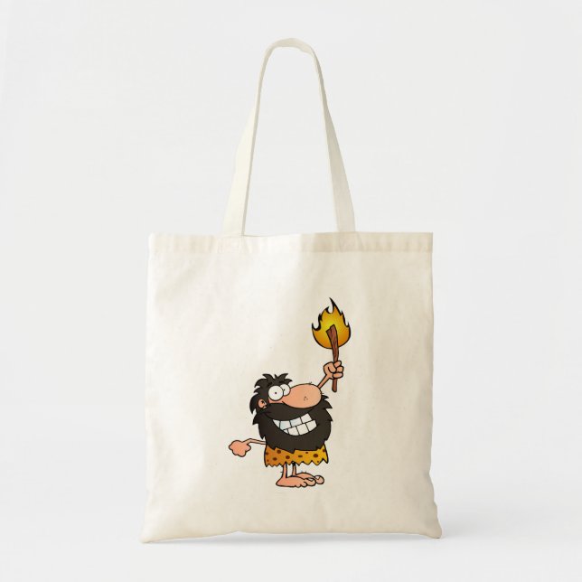 Caveman with Torch Tote Bag (Front)