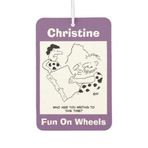 Caveman Writing a Letter Cartoon Air Freshener