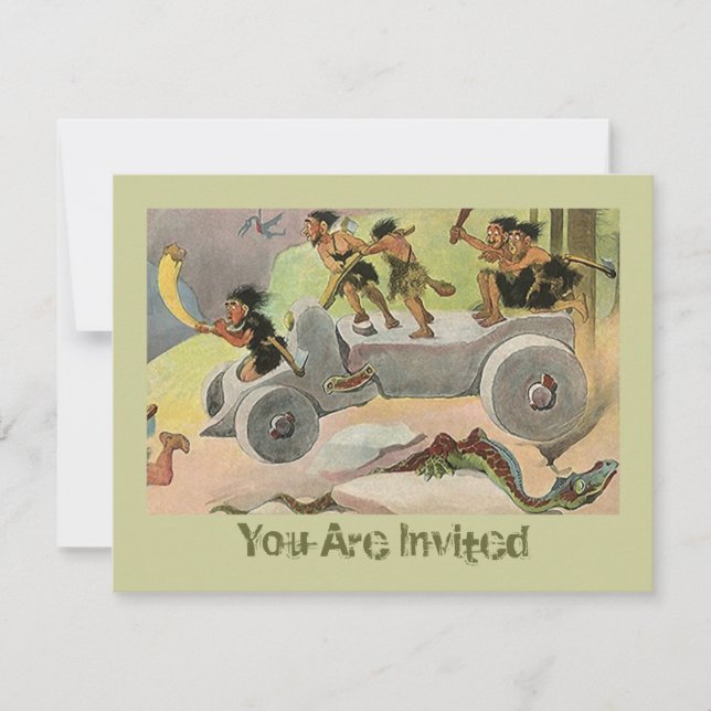 Cavemen Caveman's Holiday Hunting Trip Invitation (Front)