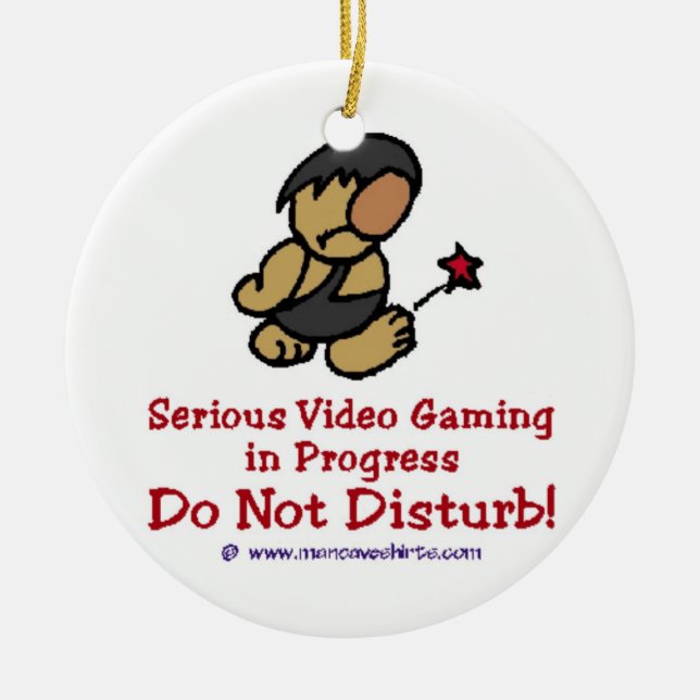 Cavemen Video Games Ceramic Ornament (Front)