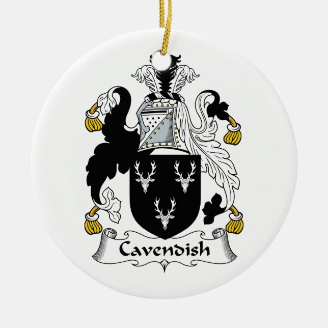 Cavendish Family Crest Ceramic Ornament (Front)
