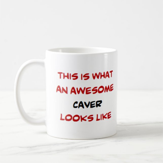 caver, awesome coffee mug (Left)