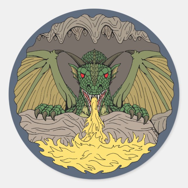 Cavern Dragon 2016 Classic Round Sticker (Front)