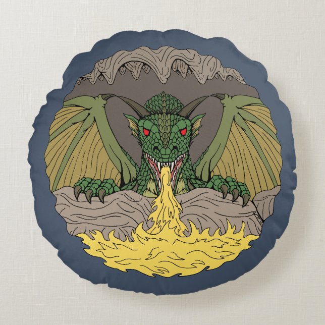 Cavern Dragon 2016 Round Pillow (Front)