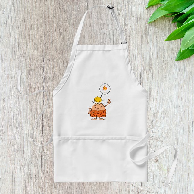 Cavewoman Thinking of Fire Stick Adult Apron (Creator Uploaded)