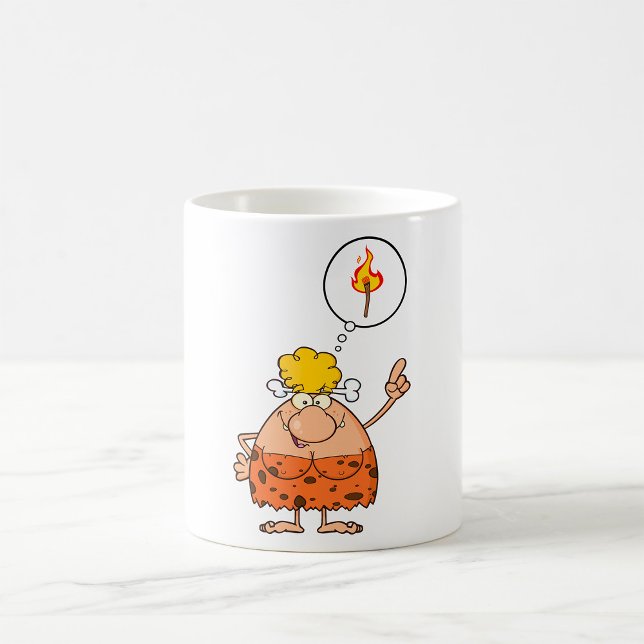Cavewoman Thinking of Fire Stick Coffee Mug (Creator Uploaded)