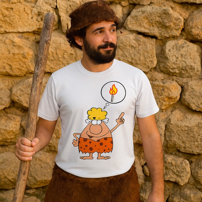 Cavewoman Thinking of Fire Stick T-Shirt (Creator Uploaded)
