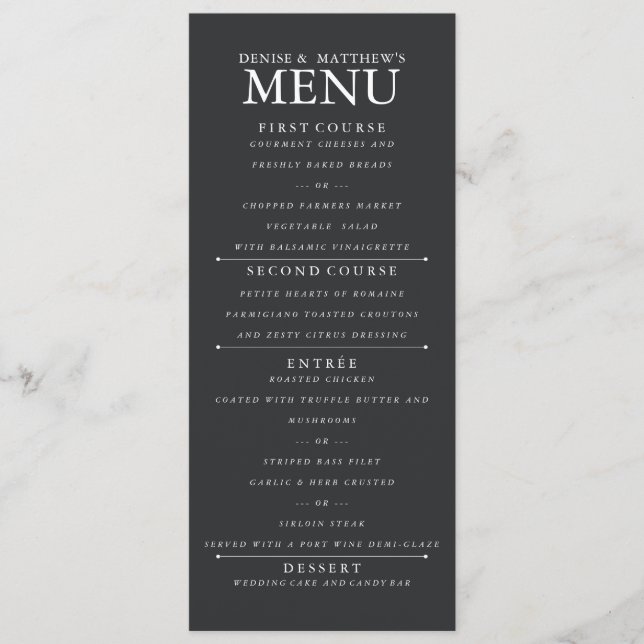 Caviar Grey Menu (Front)