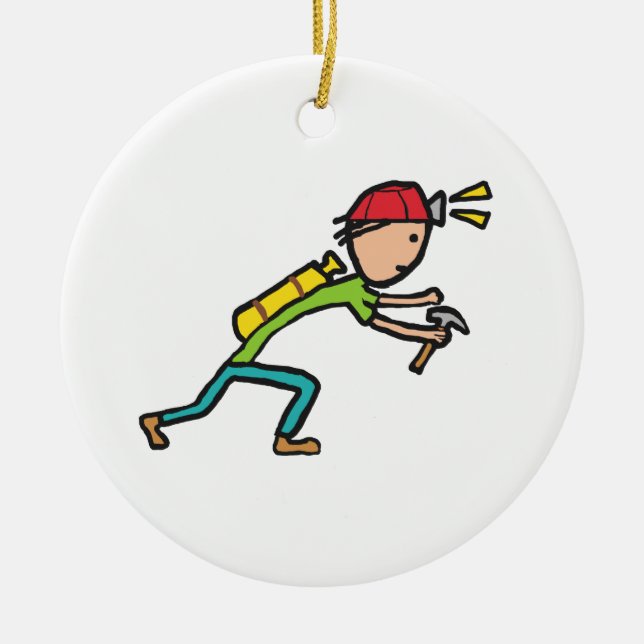 Caving and Spelunking Ceramic Ornament (Front)