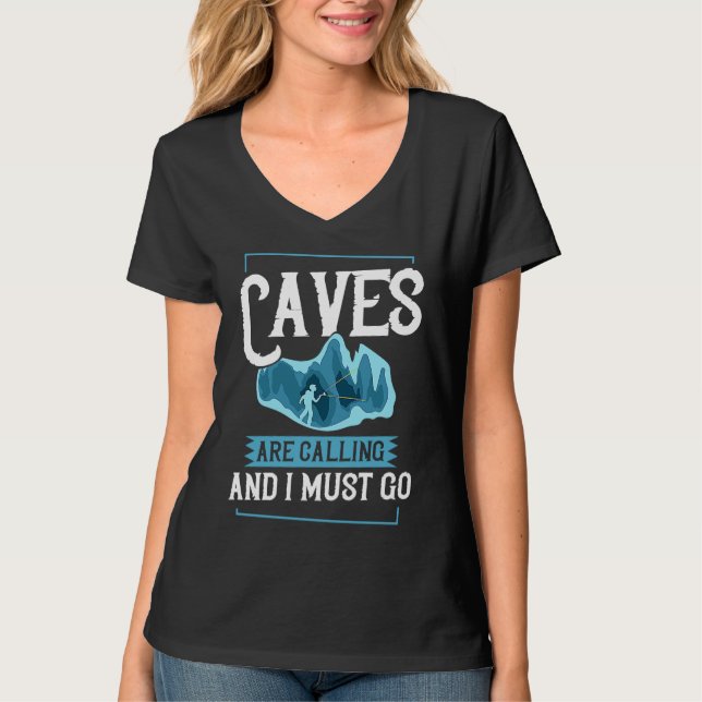Caving Cave Exploring Caver Spelunking Explorer 3 T-Shirt (Front)
