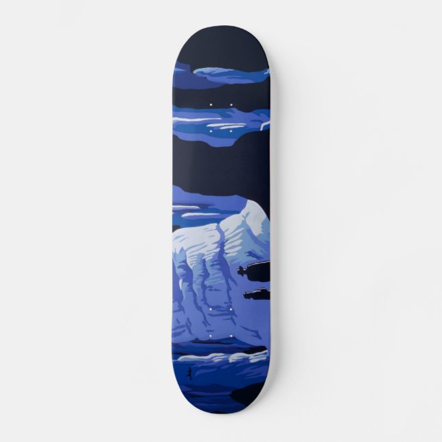 Caving Travel Cavern Vintage Travel Poster Skateboard Deck (Front)