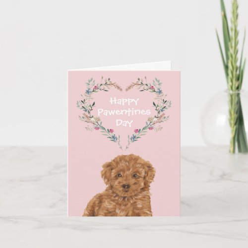 Cavoodle Cavapoo Mix Poodle Puppy Dog Valentines Holiday Card