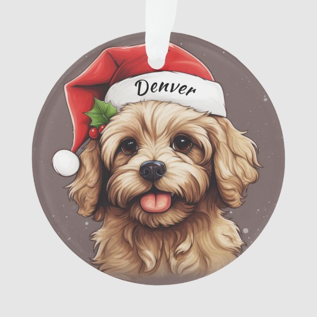 Cavoodle Custom Christmas Ornament (Front)